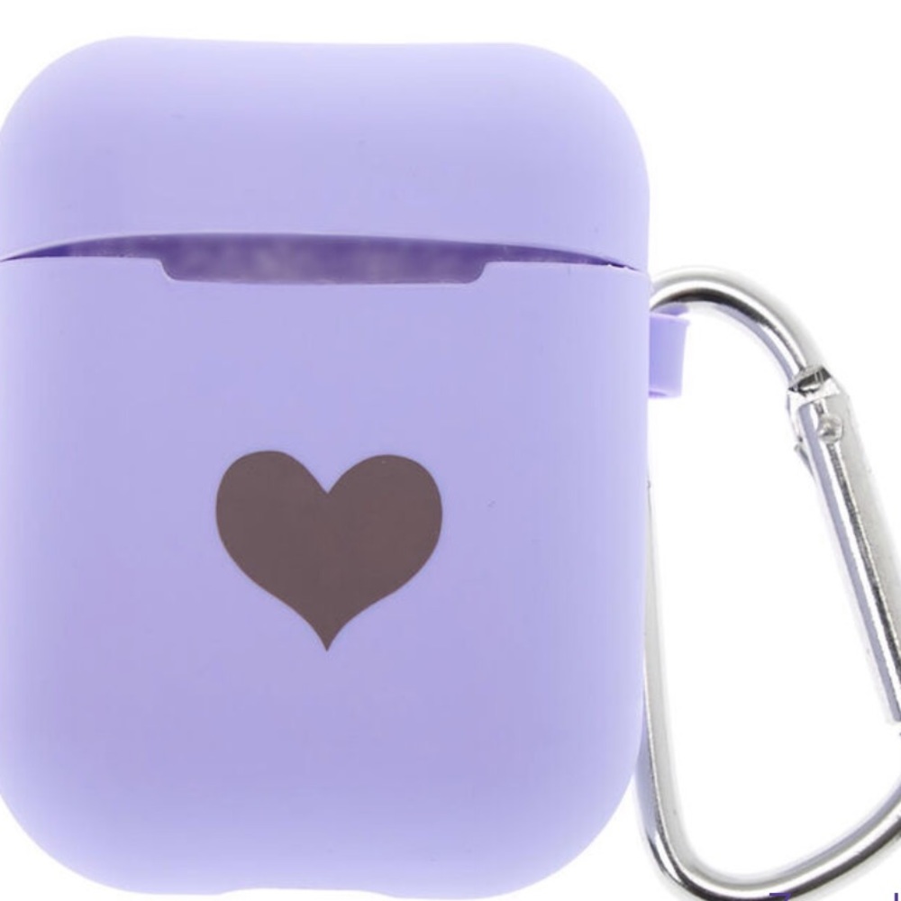 Lavender Heart Silicone AirPod Case Cover